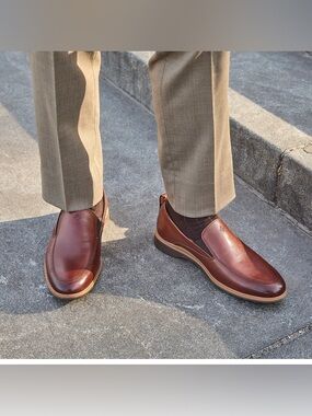 Amberjack The Slip On Men’s Dress Shoe In Chestnut Sz 12M